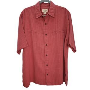 Woolrich Men's Red Checkered Button front Short Sleeve Shirt Size Large
